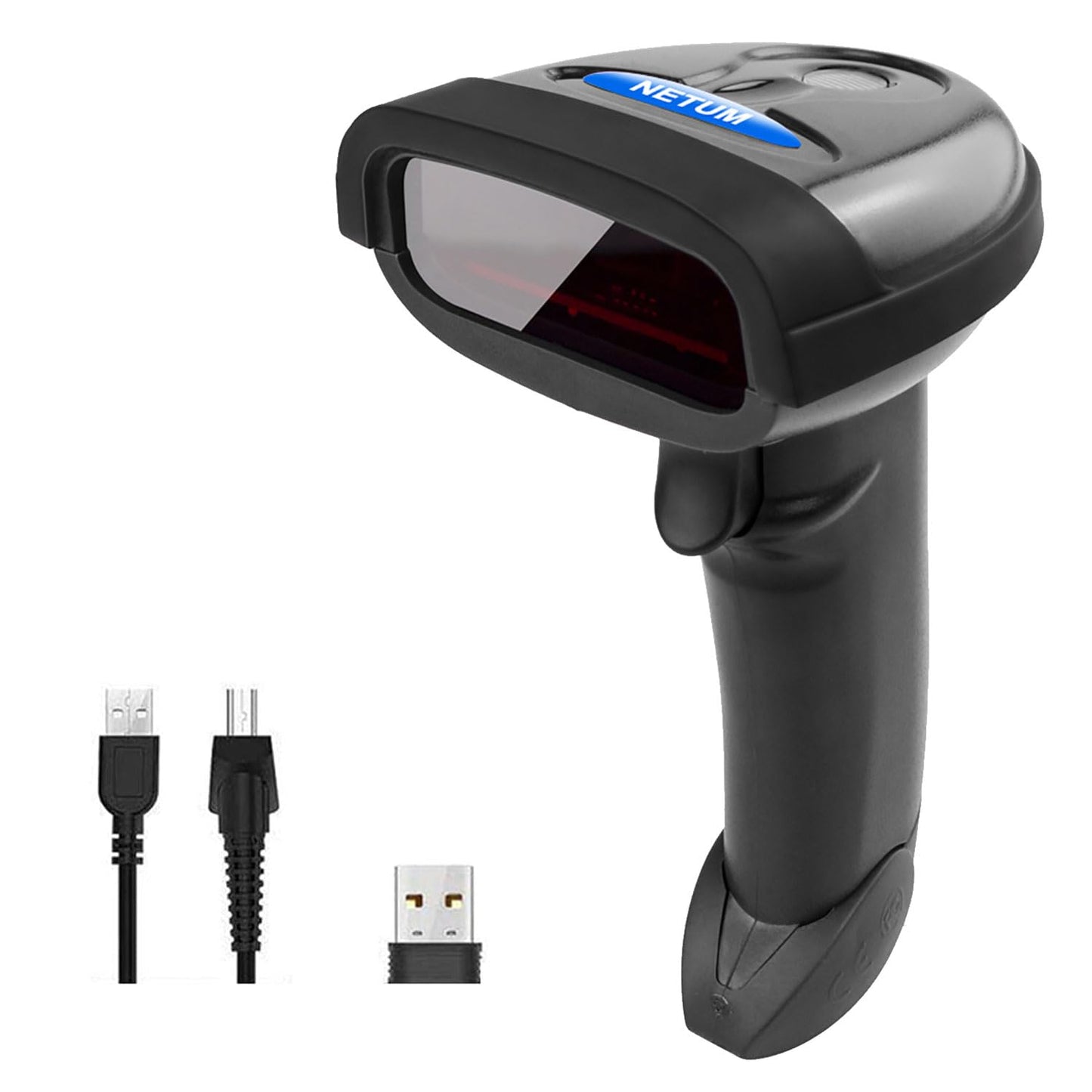 NETUM Wireless Barcode Scanner, 2 in 1 2.4G Wireless & USB Wired 1D Laser Barcode Reader Handheld Bar Code Reader Cordless Recha
