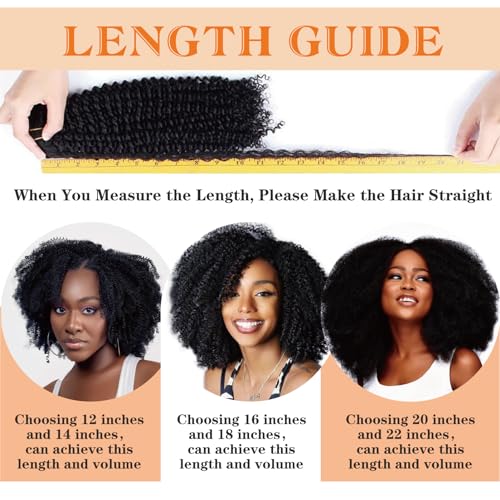 Afro Kinky Curly Clip in Hair Extensions Human Hair 4C Hair Clip in Extensions 8pcs 120g/set 10A Brazilian Virgin Natural Hair Clip Ins for Black Women Natural Black Color 24 Inch