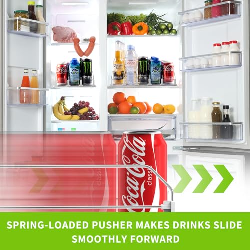 Drink Organizer for Fridge, Soda Can Dispenser for Refrigerator, Automatic Drink Dispenser for Fridge Holds up to 15 Cans,...
