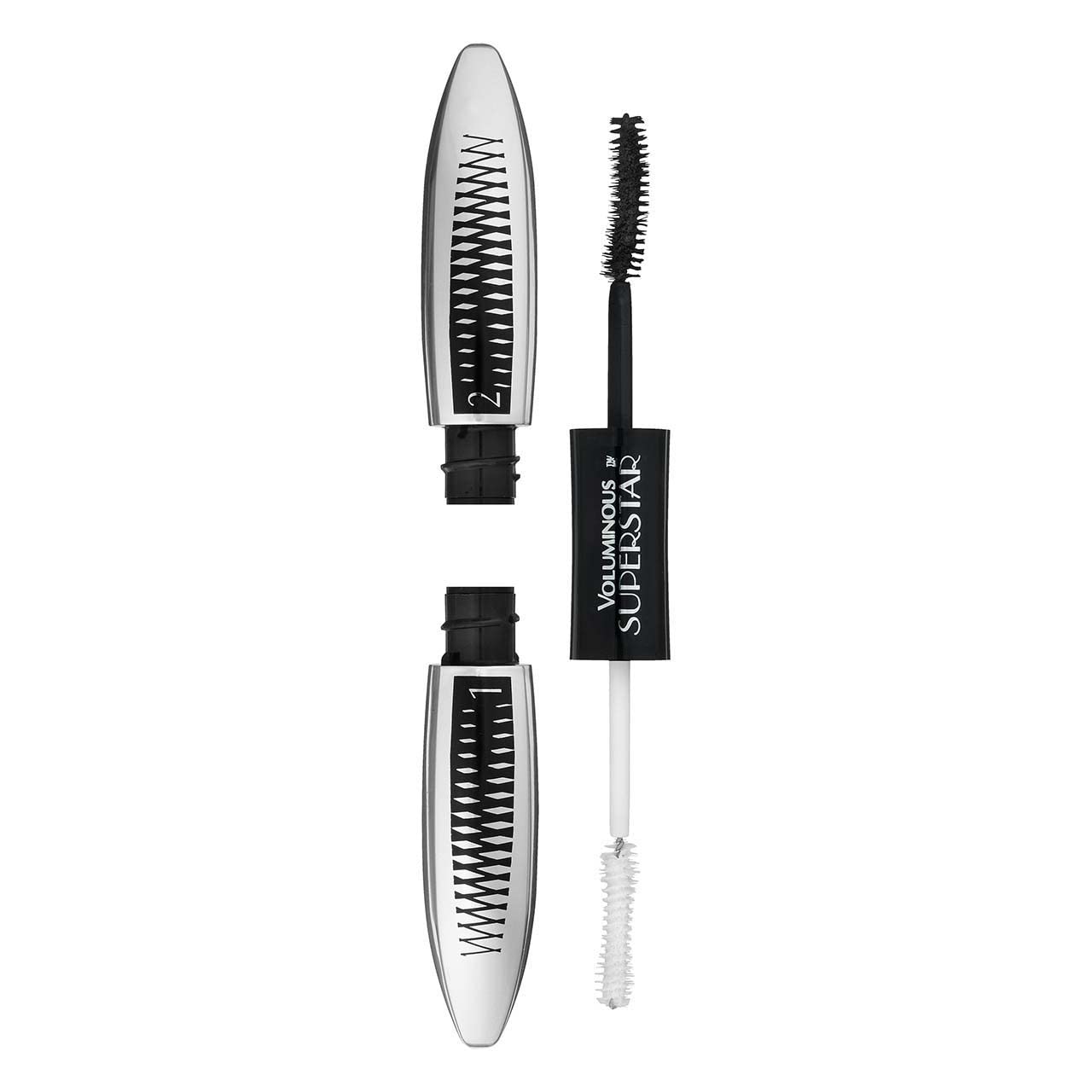 L 'Oreal Paris Cosmetics Voluminous Superstar Washable Mascara, Blackest Black [621] 0.41 oz (Pack of 2)