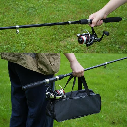 Fishing Pole Combo Set,2.1m/6.89ft 145pcs Fishing Accessories Kit Collapsible Rods Spinning Reel High Speed Reels Fishing ...