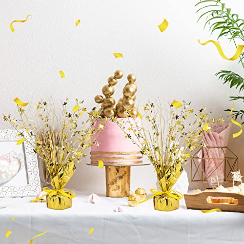 Crowye 3 Pieces Metallic Foil Spray Centerpiece Christmas Party Star Table Decoration Burst Centerpieces Fall Table Decor ...