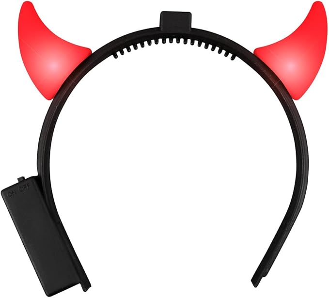 FlashingBlinkyLights Red Light Up Devil Horns LED Headband
