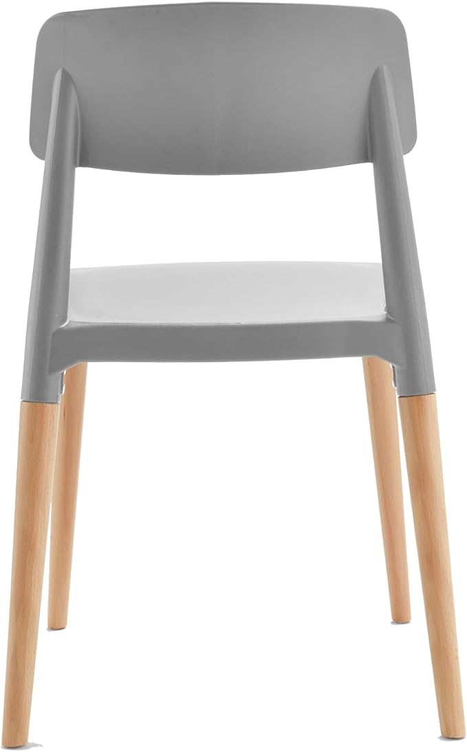COZYBLOCK Bel Dining Bistro Cafe Style Modern Minimalist Side Chair Set of 2 (Grey)
