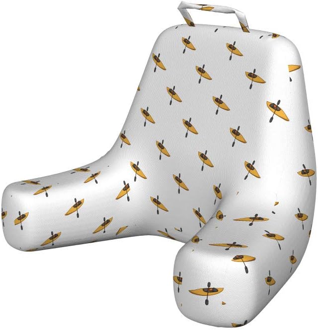 Lunarable Kayak Reading Pillow Cover, Pattern with Kayaks and Paddles Cartoon Style Extreme Sports Outdoors, Unstuffed Pri...