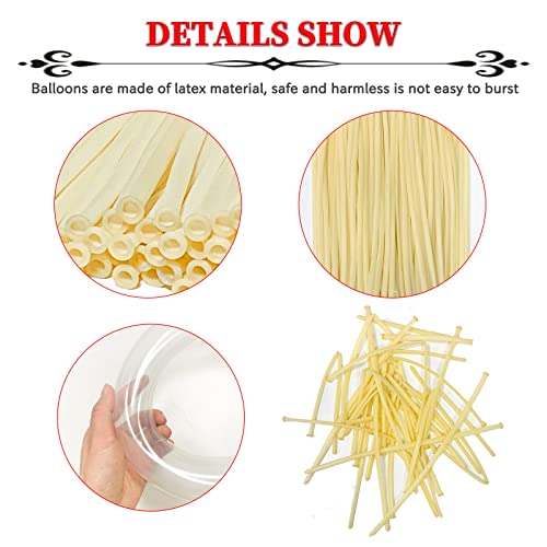 ZBYDNG 260 Balloons Clear, Thickening Long Balloons for Tying Arch, Twisting Latex Animals Magic Modeling Skinny Birthday ...