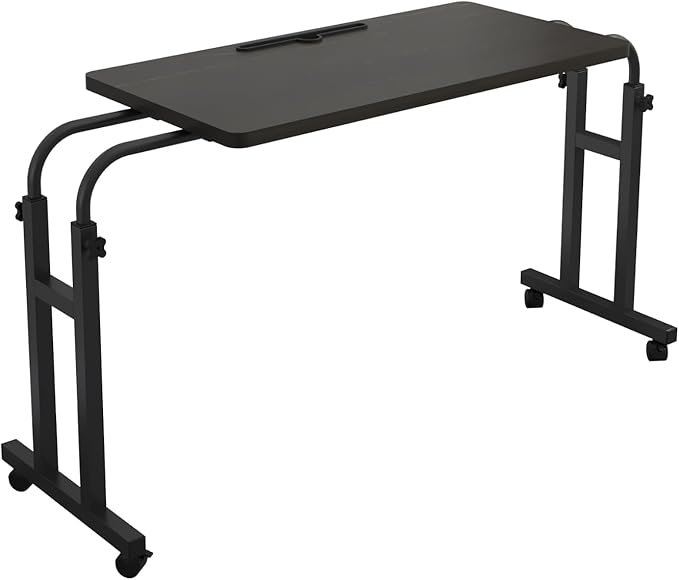 TigerDad Mobile Over The Bed and Recliner Table - Adjustable Height & Length, Stable Laptop Tray with Wheels for Kids & Ad...