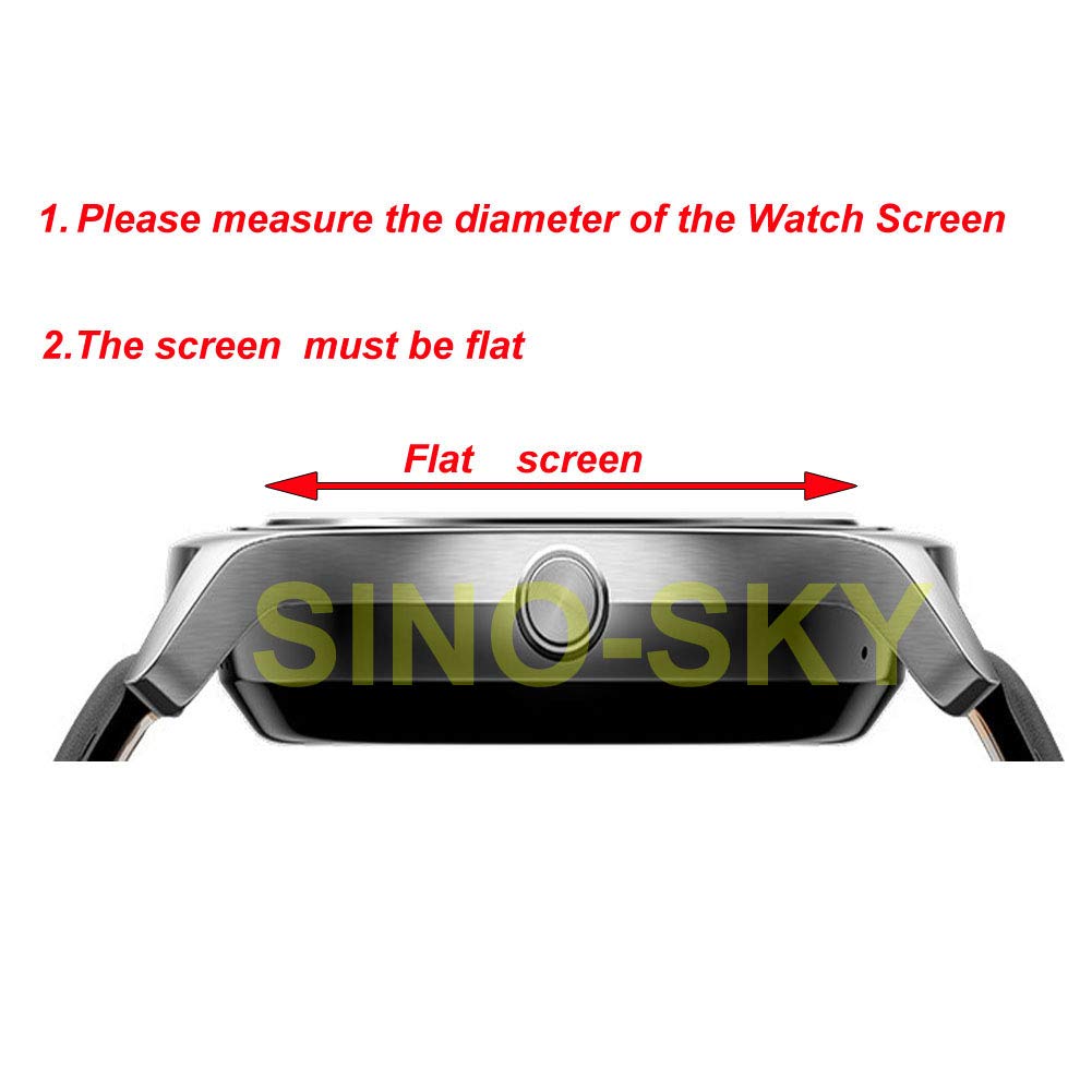 Sino-Sky [ 3-Pcs] Universal Round Smart Watch Hd Screen Protector,Anti-Scratch, Anti-Fingerprint, Bubble Free (34Mm)