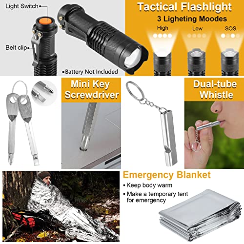 Survival Kit, Gifts for Men Dad Husband, Emergency Survival Gear and Equipment 19 in 1, Fishing Hunting Birthday for Men, ...