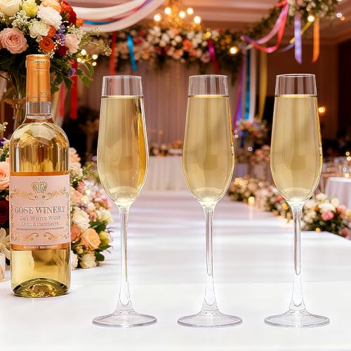 Champagne Flutes 7.5oz, Champagne Glasses Set of 6,Unique Gift for Birthday, Wedding, Anniversary, Wedding Toasting Glasse...