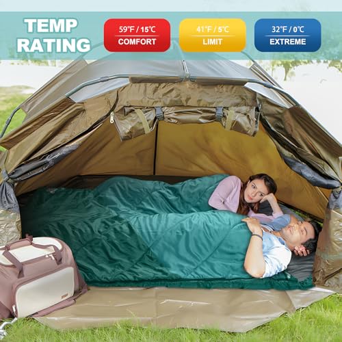 AGEMORE Sleeping Bag for Adults, Single and Double Size, Lightweight Waterproof XXL Sleeping Bag for Adults Kids Couples C...