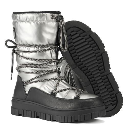 HISEA Snow Boots for Women Waterproof, Warm Fleece Lined Rain Boots for Winter Ski Cold Weather
