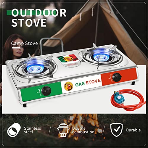 Green Bear USA - Vivi-create Outdoor Stove, Camp Stove, Quemador,Stainless Steel Stove, Double Burner Stove. Table propane...