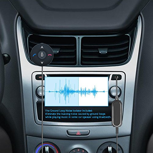 Besign Bluetooth 5.3 Car Kit for Handsfree Talking and Music Streaming, Wireless Audio Receiver Ground Loop Noise Isolator for Car with 3.5mm AUX Input Port