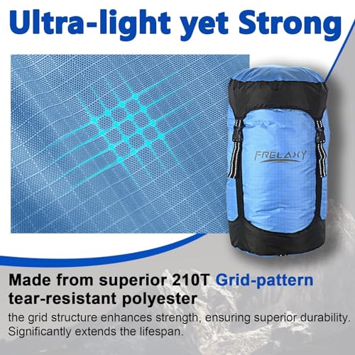 Frelaxy Compression Sack, 40% More Storage! 11L/18L/30L/45L/52L Compression Stuff Sack, Water-Resistant & Ultralight Sleep...