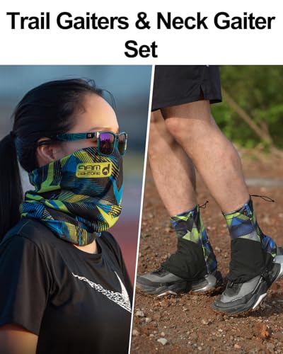Trail Gaiters, Waterproof Low Shoe Protectors, Adjustable Boots Gators for Hiking & Running - Prevents Debris in Shoes