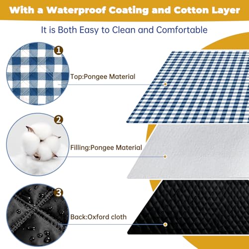 WIN&YING Waterproof Picnic Blanket, 3-Layer 80'' x 80'' Extra Large Picnic Blankets, Outdoor Blanket Foldable and Washable...