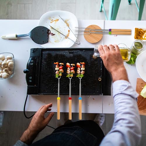 5 Pcs Marshmallow Roasting Sticks for Fire Pit Long 32Inch, Smores Sticks Skewers, Smores Kit for Fire Pit, Premium Telesc...