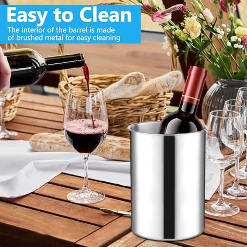 6 Pack Wine Chiller Bucket 750 ML Champagne Bucket Stainless Steel Wine Chillers for Bottles Keeps Cold for Hours Cooler I...