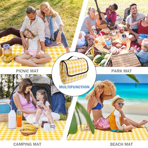 Wapodeai Outdoor Picnic Blankets, 60''x 80'' Waterproof and Foldable - Durable, Spacious, and Portable Camping Blanket for...