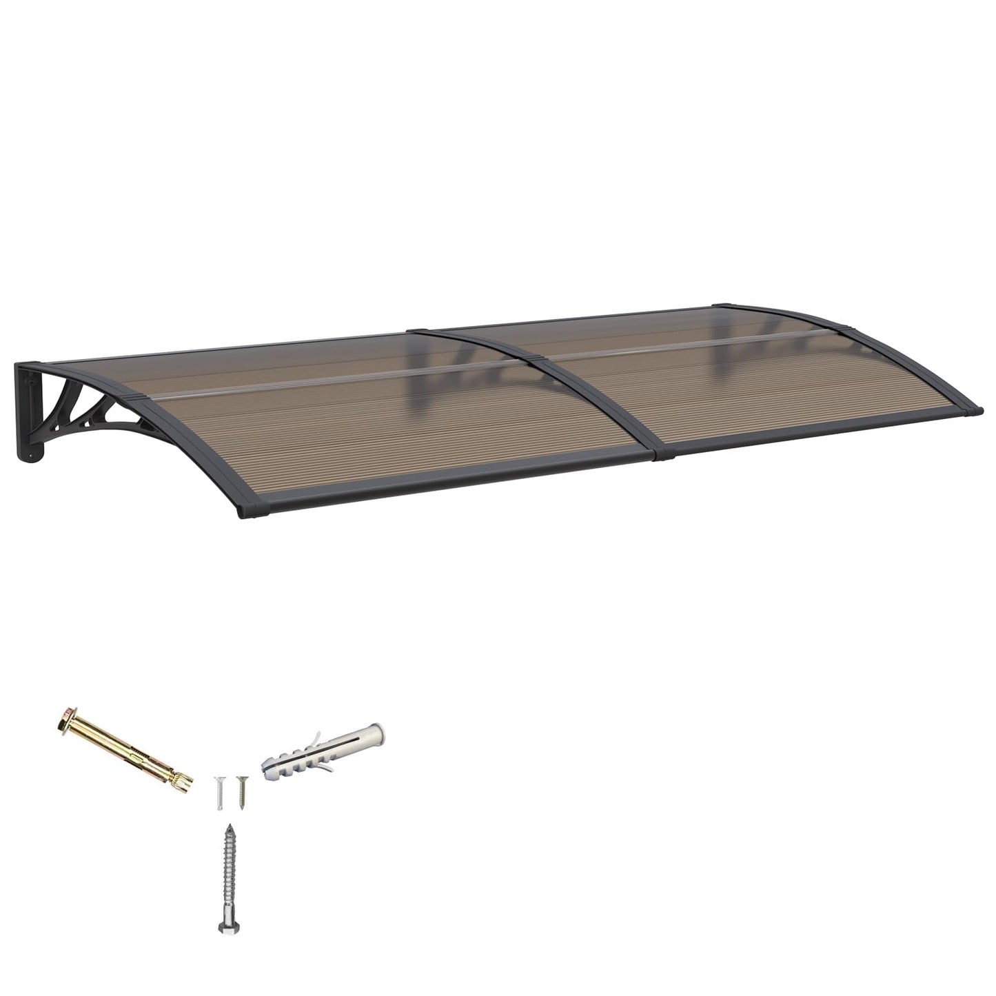 Awning for Door Entrance,40X80 Inches Awnings for Doors,Window Awning Canopy Exterior with Plastic Steel Bracket,Polycarbonate Cover,UV,Rain,Snow Protection for Porch,Patio,Deck