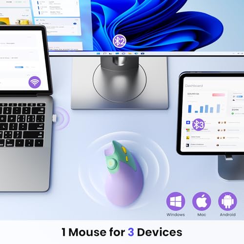 seenda Ergonomic Mouse Wireless, MOU-302 Bluetooth Vertical Mouse Rechargeable, Ergo Optical Mice with 1000/1600/2400 DPI,...