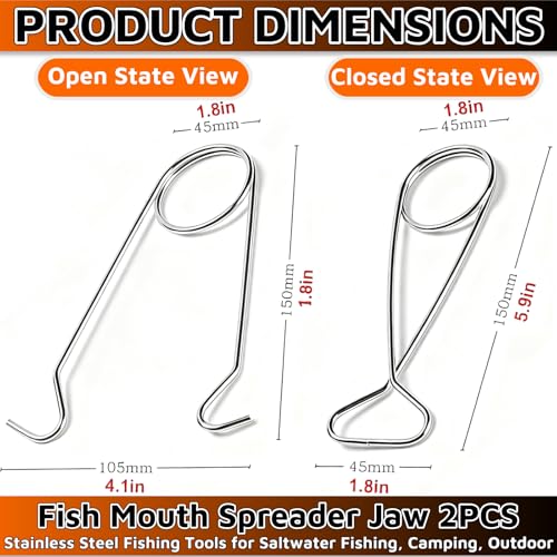 2PACK Fish Mouth Spreader Jaw，6 Inch Water Bottle Hanger Hook Rack，Fish Mouth Jaw Spreaders Portable Fishs Hook Remover To...