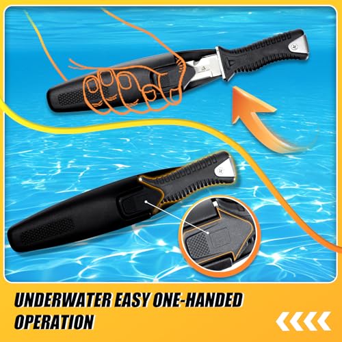 DRAGON RIOT Dive Knife with Sheath & Leg Straps Saltwater, Ultra Sharp Diving Knife with Knife Holster, Double Edged Scuba...