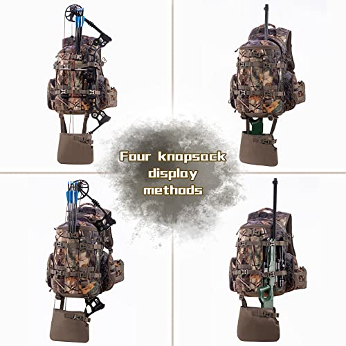 BLISSWILL Large Hunting Backpack with padded weapon for Bow Rifle Hunting Gear Accessories 40L(New leaf camouflage)