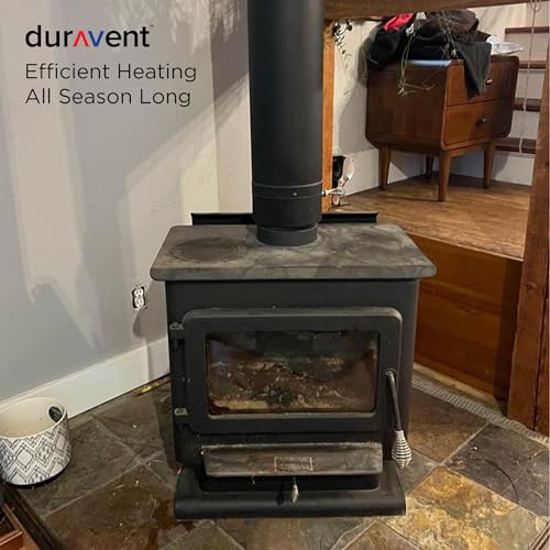 DuraVent DVL 6DVL-24 Easy to Install 6 Inch Galvanized and Stainless Steel Double Wall Wood Burning Stove Pipe to Vent Smo...