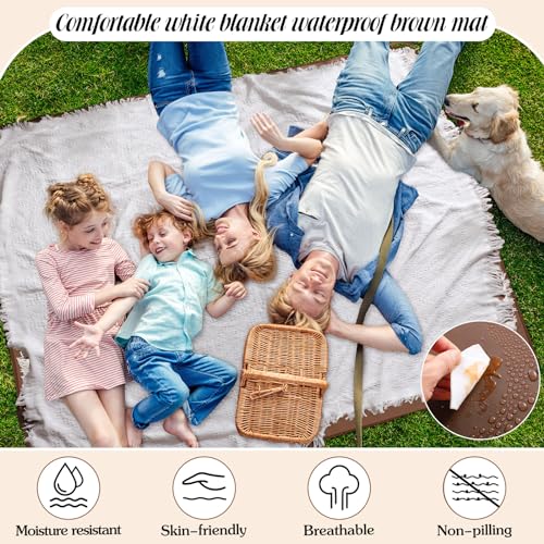 VitalCozy Waterproof Picnic Blankets Outdoor Blanket Foldable 2 in 1 Double Layer Sandproof Beach Mat with Carry Strap for...