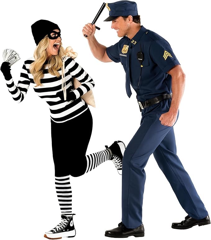 Agaati Adult Women's Robber Costume Thief Accessories Bank Robber Costume for Halloween(Women,X-Large)