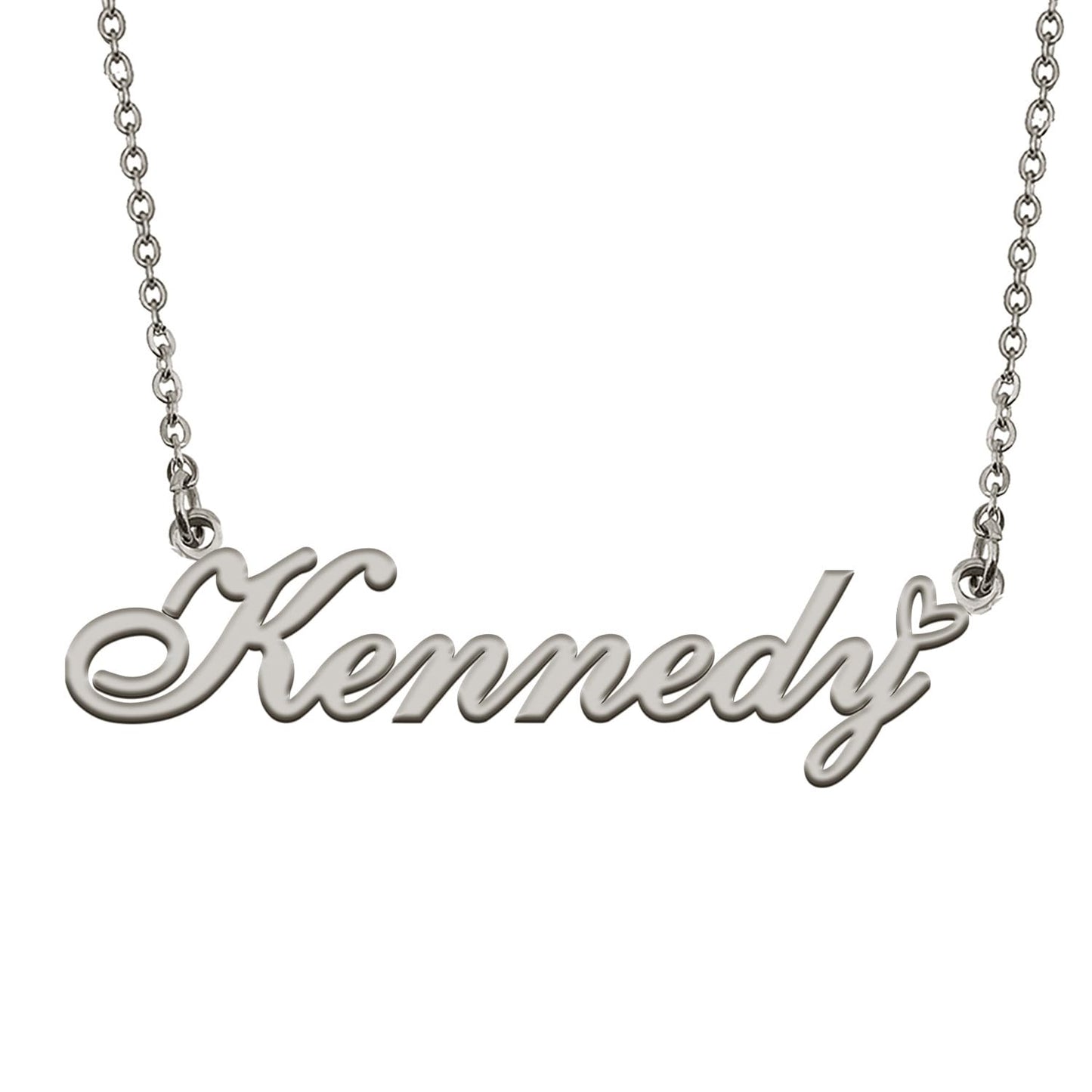 HUAN XUN Kennedy Name Necklace Stainless Steel for Women Custom Name Necklaces Letter Charms Gifts for Best Friend Birthday