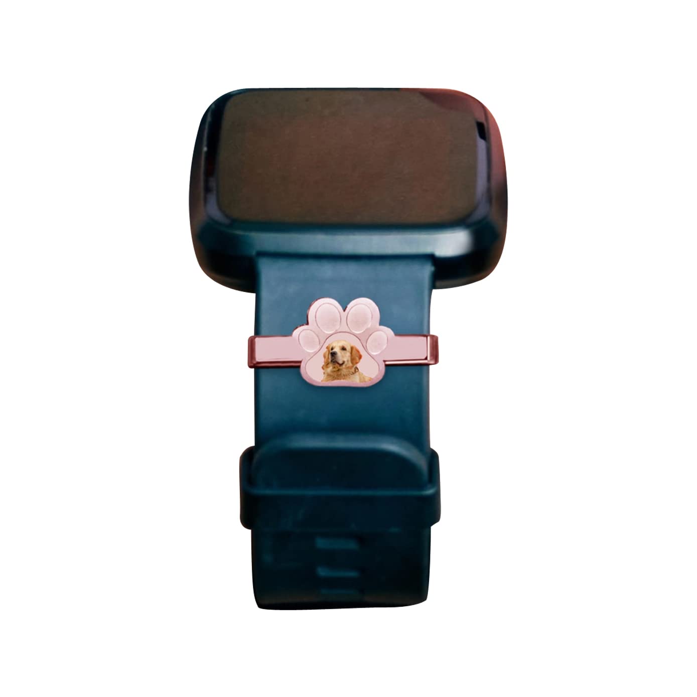 PicturesOnGold.com Smart Watch Photo Charm in Stainless Steel Dog Paw Shape