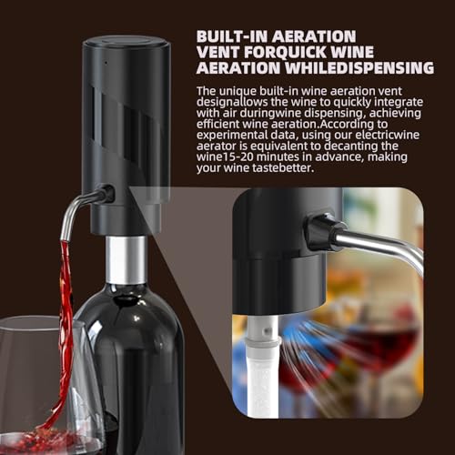 AREYCVK Wine Aerator Electric Wine Decanter Automatic Wine Aerator, Wine Dispenser Wine pourer with USB Rechargeable,Wine ...