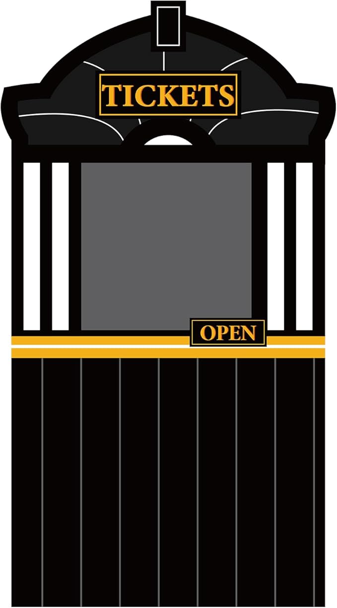 Train Ticket Hall Door Banner for Train Birthday Party Decoration Express Trains Station Hanging Banner Railroad Track Doo...
