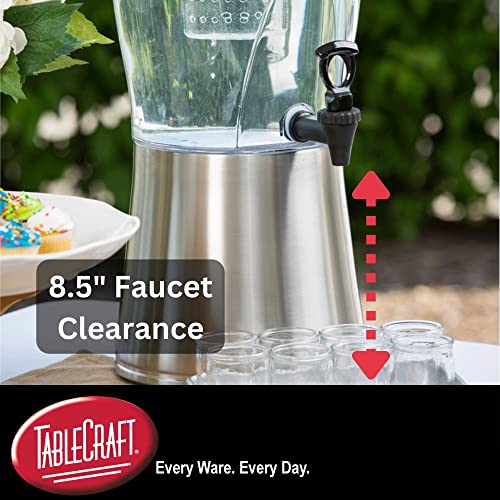 TableCraft N175 Cold Beverage Dispenser, 3.5 Gal, Stainless Steel & Tritan, 11¼" Dia x 23½", Includes Removable Infuser Tu...