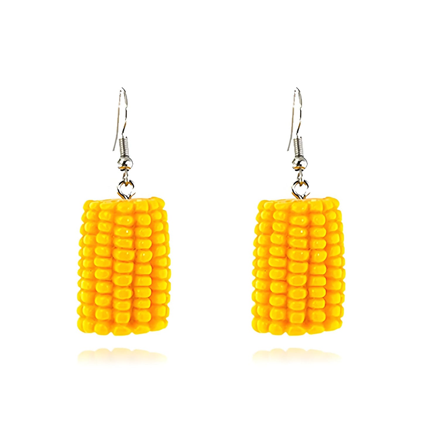 MALOYANVE Corn Earrings for Women 3D Funny Resin Handmade Lightweight Statement Lifelike Food Dangle Drop Earrings Thanksgiving Day Holiday Jewelry Gifts (Long)