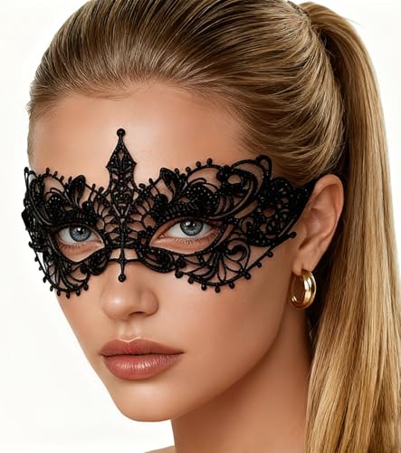 Mordarli Masquerade Mask for Women Lace Eye Mask for Halloween Costume Party
