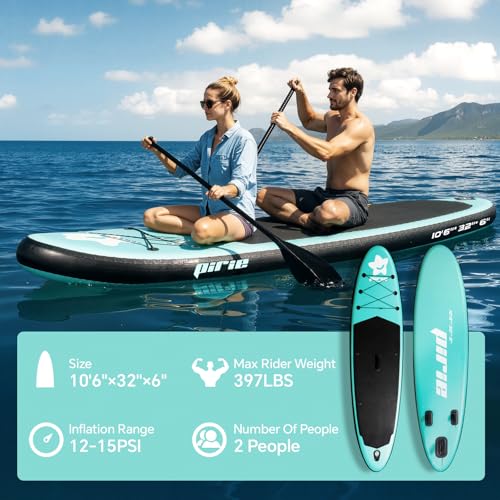 (Extra Large) Inflatable Paddle Board, SUP for 2+1 People/Family, Stand Up Paddle Board with (Beginner Friendly) StabilTra...