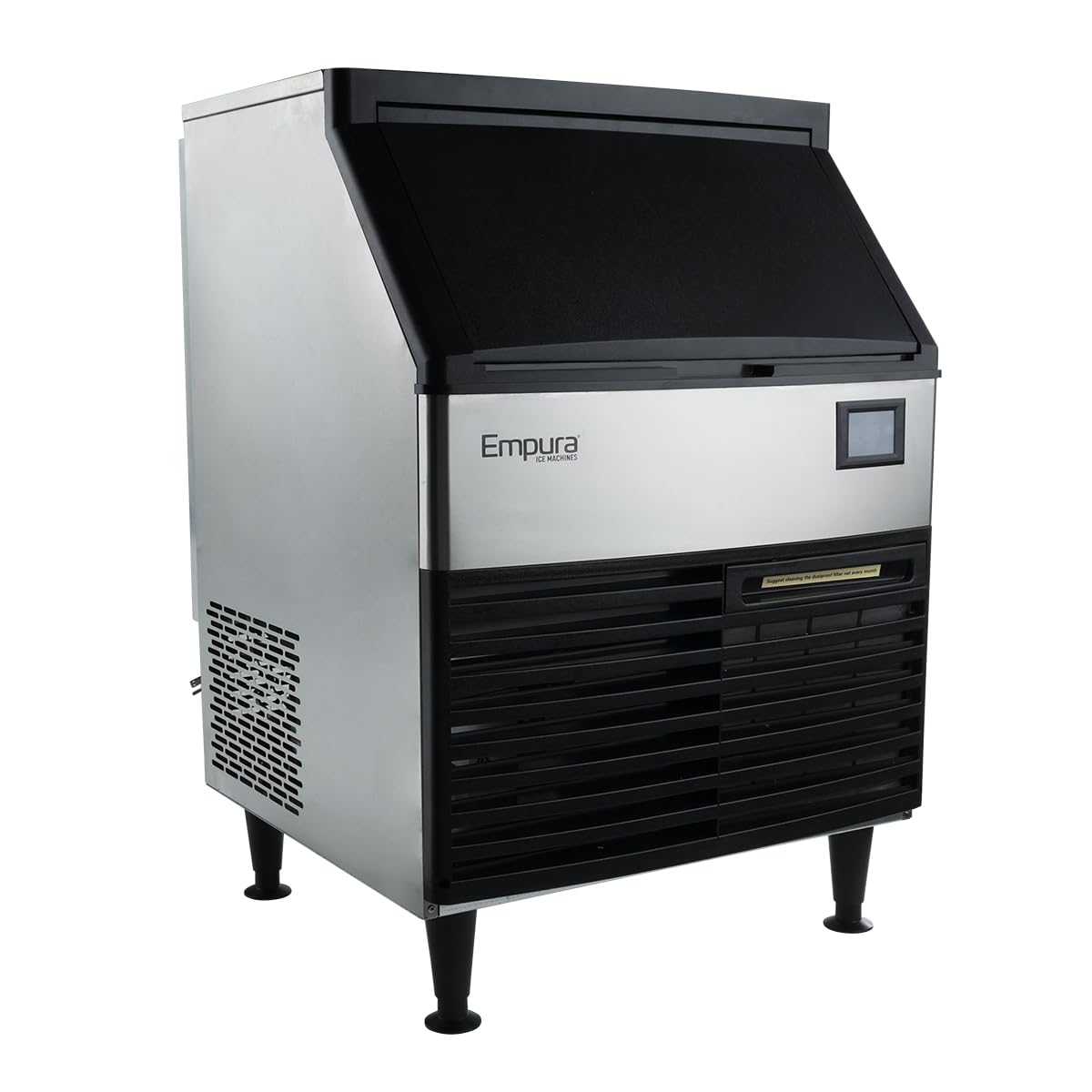 Empura 27" Wide Air Cooled Undercounter Ice Maker | Commercial Ice Machine for Restaurant Bar Cafe | Half Cube, 210 lbs/24hr, 77lbs Bin Capacity, 26.5"W x 27.5"D x 38.5"H, Stainless Steel, 115v, NSF