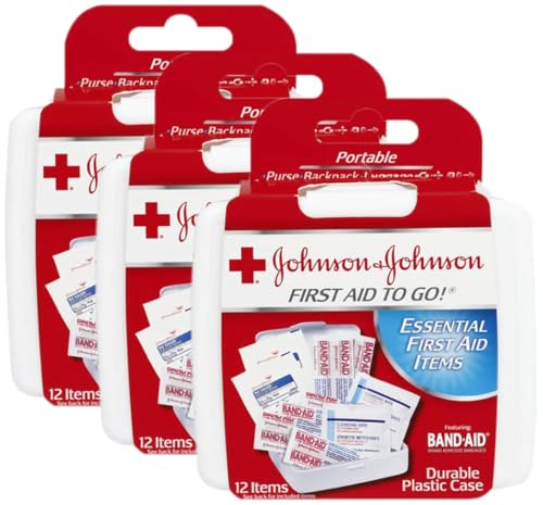 Johnson & Johnson First Aid to Go Kit (Set of 12 Piece) (Pack of 3)
