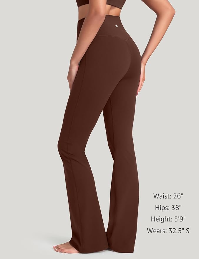 HeyNuts Harmony Flare Leggings 29"/30.5"/32.5"/34.5", High Waisted Tummy Control Wide Leg Bootcut Yoga Pants Lounge Soft