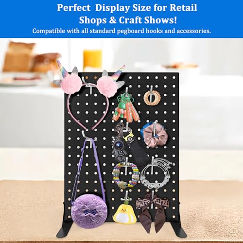 Uppcasir Pegboard Display Stand with 10 Hooks for Craft Shows, Metal Jewelry and Key Ring Retail Display Racks for Selling...