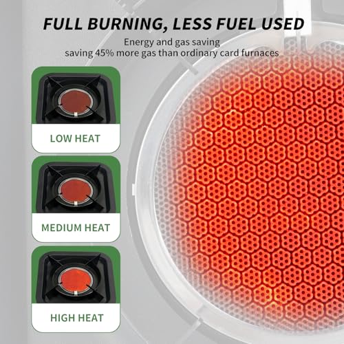 Portable Propane Camping Stove - Single Burner Propane Camp Stove with 10.6 Inch Carry Bag, Windproof Design & Gas Hose fo...