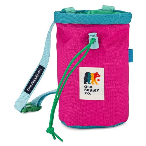Oso Supply Co - Classic Chalk Bag for Rock Climbing, Bouldering Chalk Bag Bucket with Quick-Clip Belt, Zippered Pockets an...