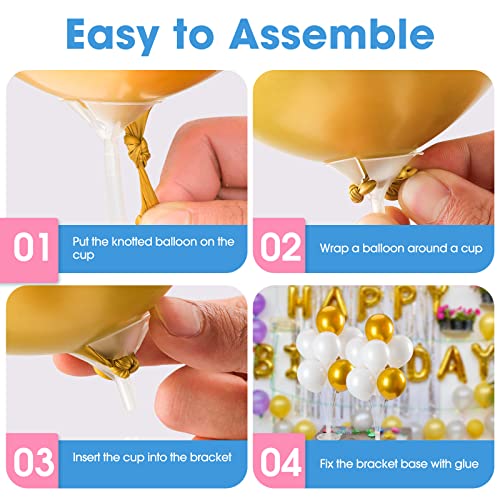Voircoloria 6 Sets Balloon Stand Kits, Balloon Sticks Holders with Base for Table Graduation Birthday Baby Shower Gender R...
