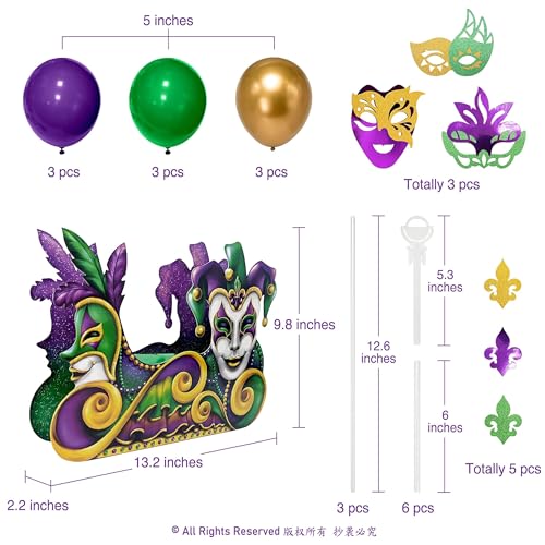 Cheerland Mardi Gras Decorations Mardi Gras Table Centerpiece Decor Birthday Masquerade Carnival For New Orleans Mask Fat ...