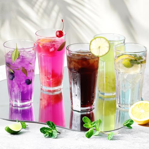 Etolies Highball Drinking Glasses Set of 9, Water Glasses 16 oz,Iced Tea Glasses for Water, Juice, Cocktails,Milkshake,Cok...