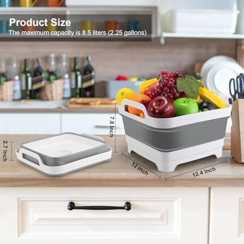 2Pcs Ice Bucket 8.5L Ice Buckets for Parties Collapsible Beverage Tub Large Plastic Drink Buckets Party Portable Foldable ...